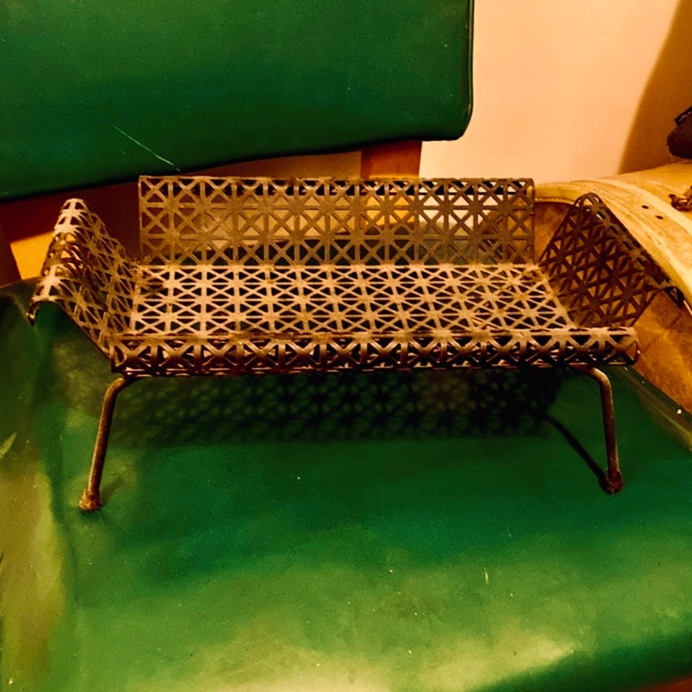 Vintage MCM Lattice Metal Basket 1950’s
